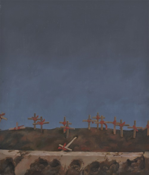 빨간 리본이 있는 풍경, oil on canvas, 45.5x53cm 이미지